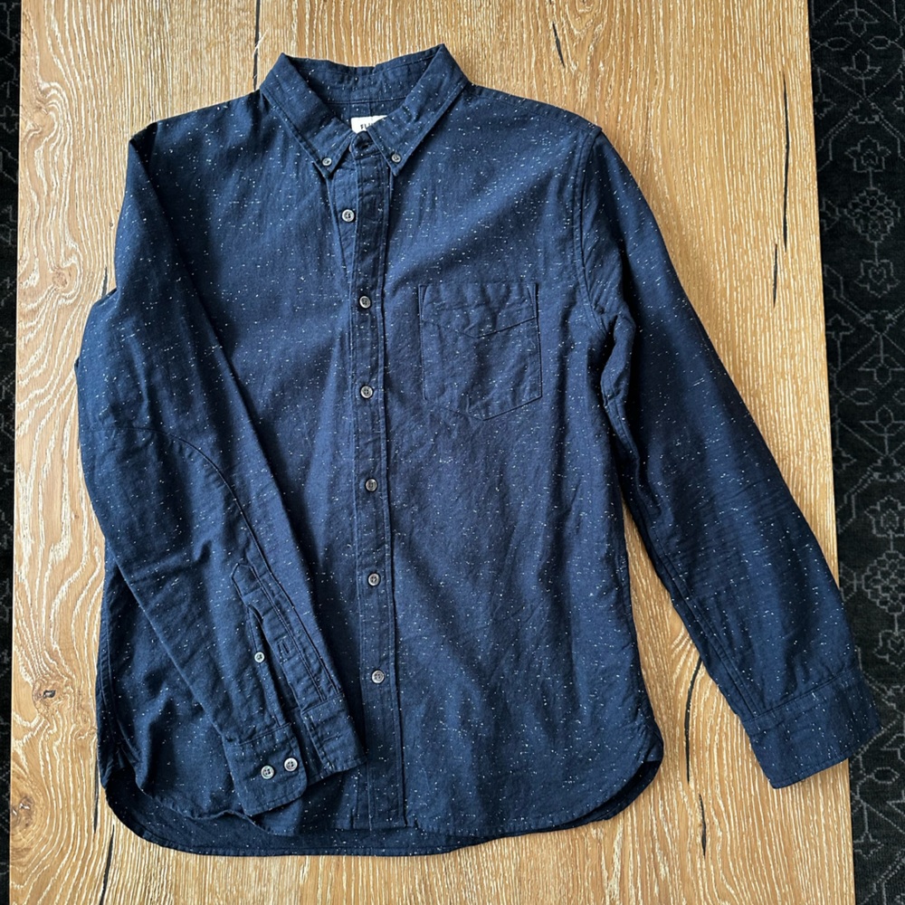 Archetect - Navy Blue Speckled Button-Up Shirt